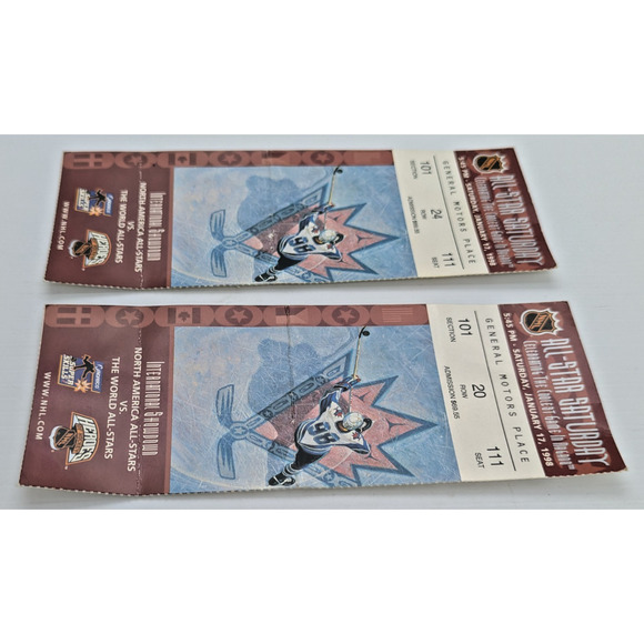 1998 All-Star Saturday North America vs World Ticket Stub NHL Lot of 2 - Picture 2 of 4
